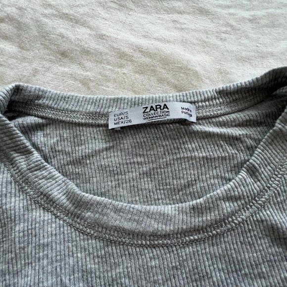 Zara Crew Neck Rib T-shirt - Picture 4 of 5